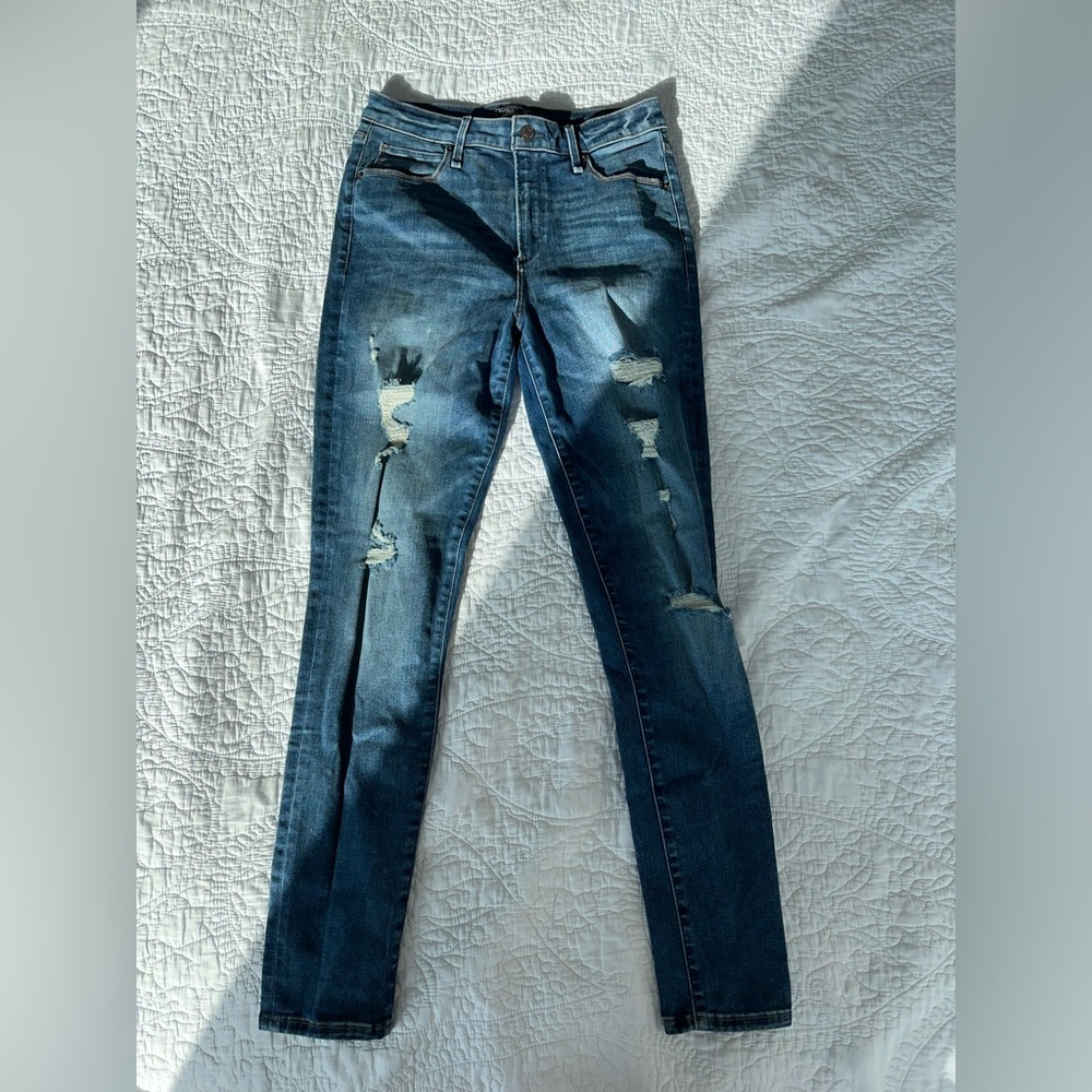 Abercrombie Curve Love High Rise Super Skinny Jeans with rips